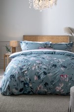 Blue white floral oxford - floral,
