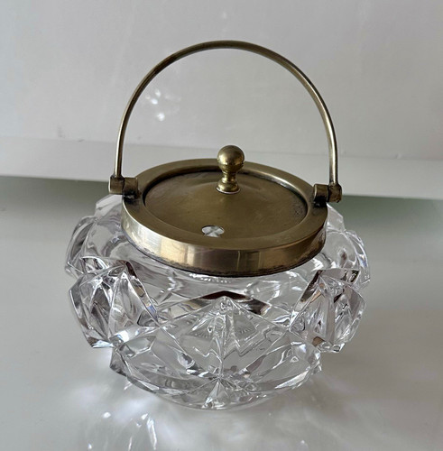 Vintage cut glass biscuit - cut,