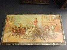 Vintage Crawfords Biscuit Tin Chariot Race Large Sample Tin William Crawford