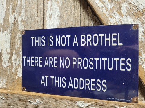 Vintage brothel porcelain sign - brothel,
