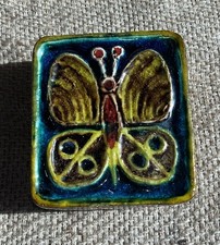 West German, Schramberg, Vintage Majolica, Butterfly Trinket Box.