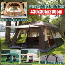 430*305cm Camping Tent Family Extra Large 2 Bedrooms & Living Area Outdoor