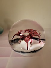 Fire Cracker Selkirk 1999 Glass Paperweight Signed Origional Sticker Handmade
