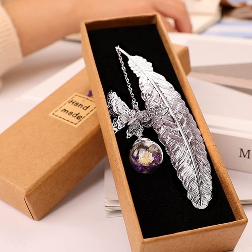 Metal feather bookmark gifts - metal, bookmark-