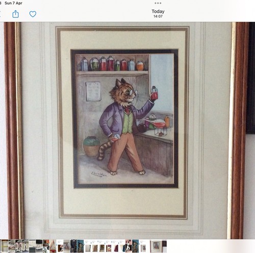 Louis wain framed - framed, cat