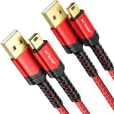 1M - Red - JSAUX Mini USB Cable USB 2.0 Type A to Mini B Charging PS3, Garmin