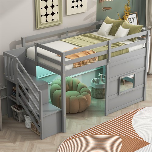 Wood twin size loft - size,