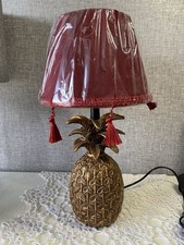 42cm Gold Finished Pineapple Table Lamp With Lamp Shade Beautiful NEW￼