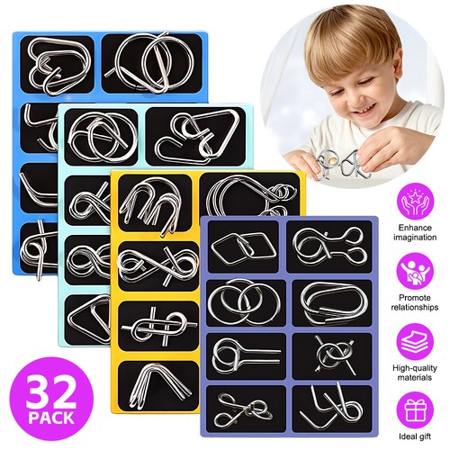 32pcs brain teaser - teaser, wire
