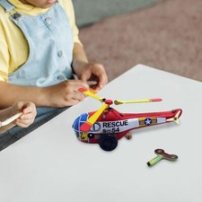 Wind up Tinplate Toy Helicopter Lovely Decorative Retro Crafted Collectibles for