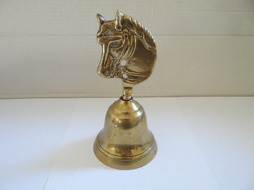 Small brass horse head - brass, bell