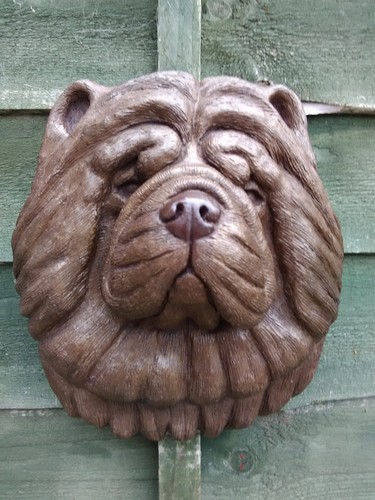 Large bronzed stone chow - bronzed,