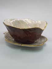 Carlton Ware Rouge Royale Leaf Condiment Dish Under Plate Vintage