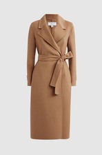 Womens Camel Belted Coat with Wool from Reiss, size XS (fits 8-10) Hardly Worn