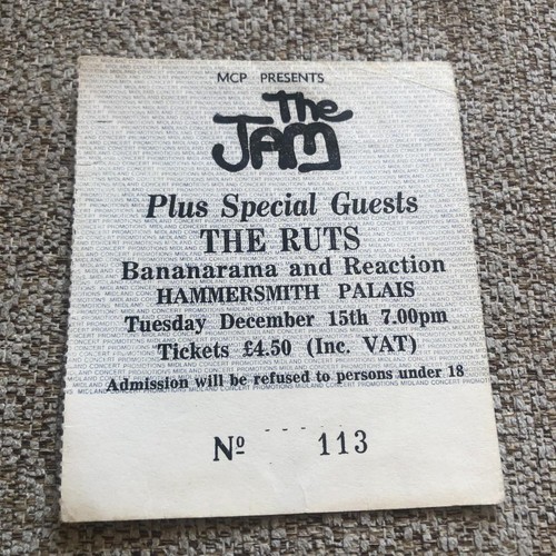 The jam paul weller ticket - jam,