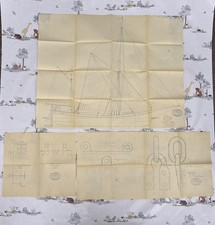 3 Vintage Ship Diagram Everard