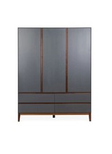 heal's lars triple wardrobe grey/walnut pack of 2 replacement drawersnew