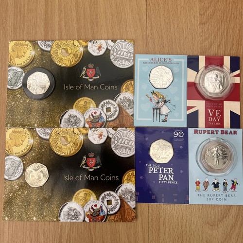 Various isle man 50p - x6,