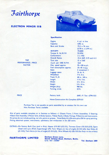 Fairthorpe electron minor - electron, iii
