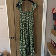 Zara Green Broderie Anglaise Dress Size Small