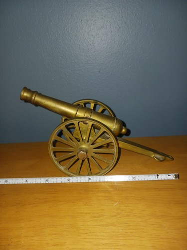 Miniature brass cannon desk - miniature,