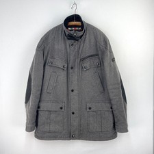 Barbour International Allenwood Jacket Mens XXL Grey Faux Tweed Motorcycle Biker