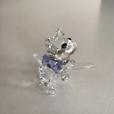 SWAROVSKI CRYSTAL FIGURE SWEET KITTEN WITH BLUE COLLAR BOW" 5688520 RETIRED RARE