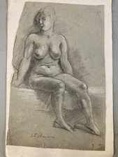 Very Nice Drawing Antique Nude