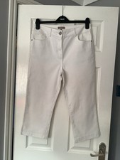 Ladies White Denim Cropped