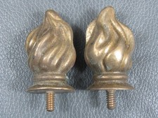 Pair vintage brass flame