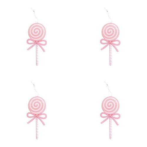 Red pink lollipop ornaments - lollipop,