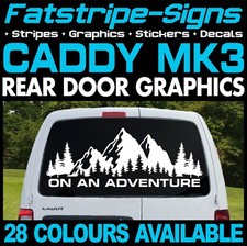 to fit VW CADDY ADVENTURE MOUNTAIN GRAPHICS STICKERS CAMPERVAN MOTORHOME DAY VAN