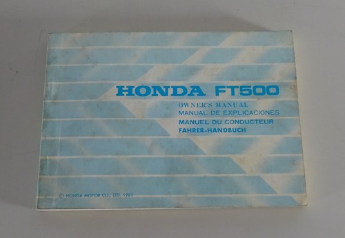 Owner manual honda - manual, ft