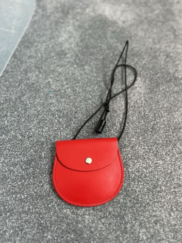 Red real leather kids - red,