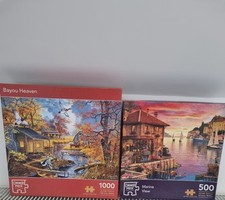 Corner Piece Jigsaws X 2 ( 1 X 500 & 1 x 1000) New Bayou Heaven and Marina View