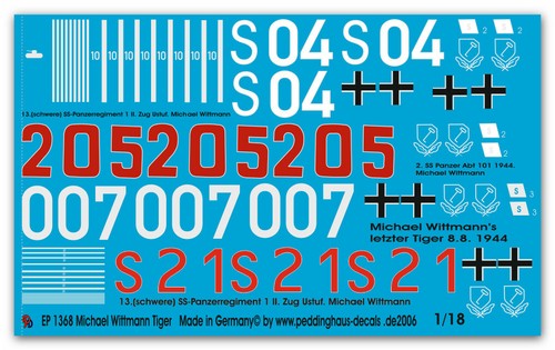 Peddinghaus decals 1368 - 1/18,