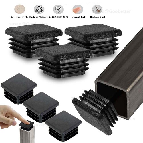 Square plastic end caps - plastic, for