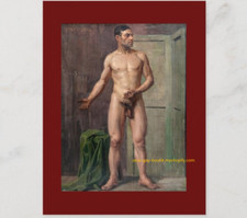 POSTCARD / Simeon VELKOV / Nude male figure, 20th century