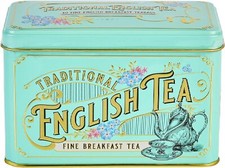 New English Teas Vintage Victorian Tea Caddy with 40 Breakfast Tea... 