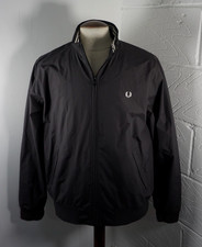 Mens Fred Perry Brentham Black Harrington Bomber Jacket - Size Large