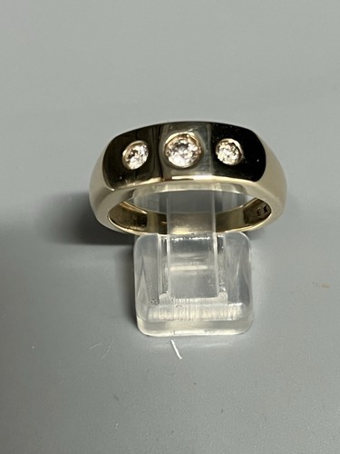 9ct gold gents stone diamond - 3,