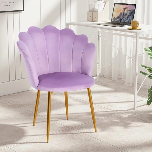 Purple velvet shell armchair - velvet,