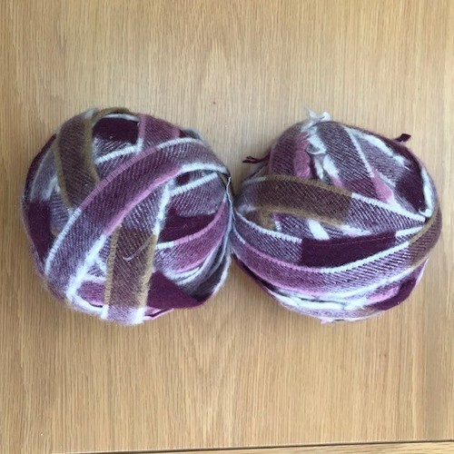 Rug making wool fabric strips - making,