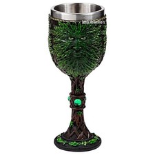 Green Man Tree Ent Goblet Chalice Wine Stainless Steel Cup Holder Pagan Wiccan