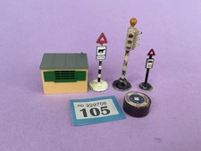 Dinky Toys & Hornby Dublo Signs And Shed, No Box.
