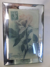 LAURA ASHLEY GLASS COVERED  VINTAGE DISTRESSED LOOK TRINKET BOX