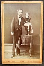 Ventriloquism - c.1880's Cabinet Photograph of a Ventriloquist Holding His Dummy
