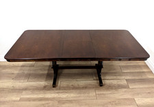 DINING TABLE Oak Extendable Folding Draw Leaf Carvings Refectory Style Table