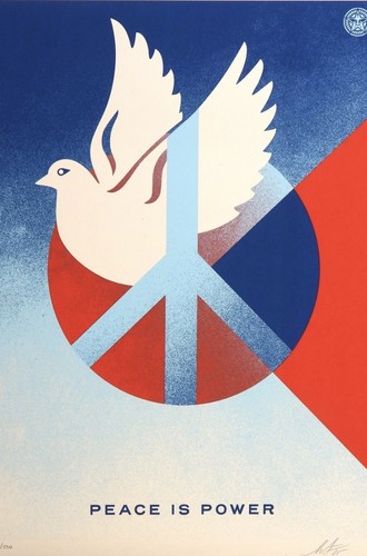 Shepard fairey peace is - ,