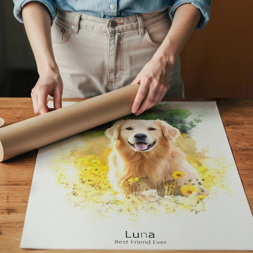 Pet portrait print from your - pet, print,